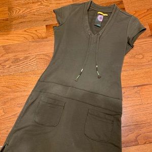 Olive Lole T-Shirt Dress with Patch Pockets!